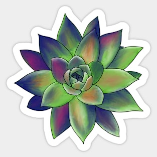 Colorful Succulent - Green, Pink & Orange Sticker